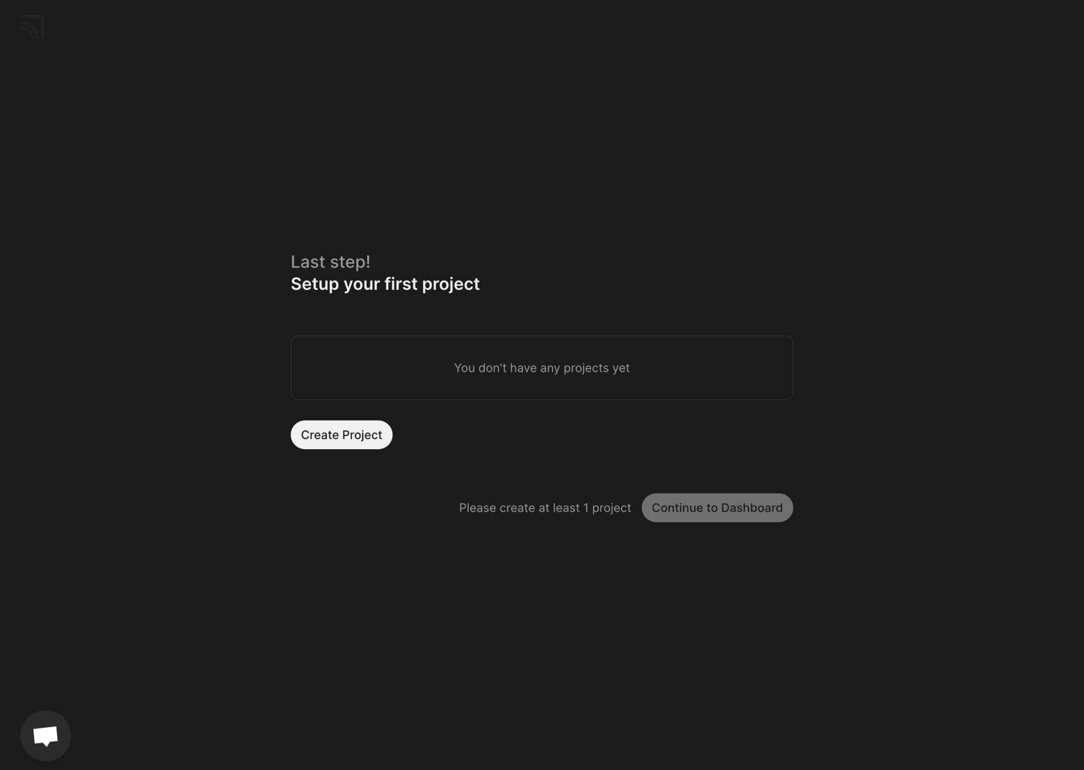 Onboarding - Create a project