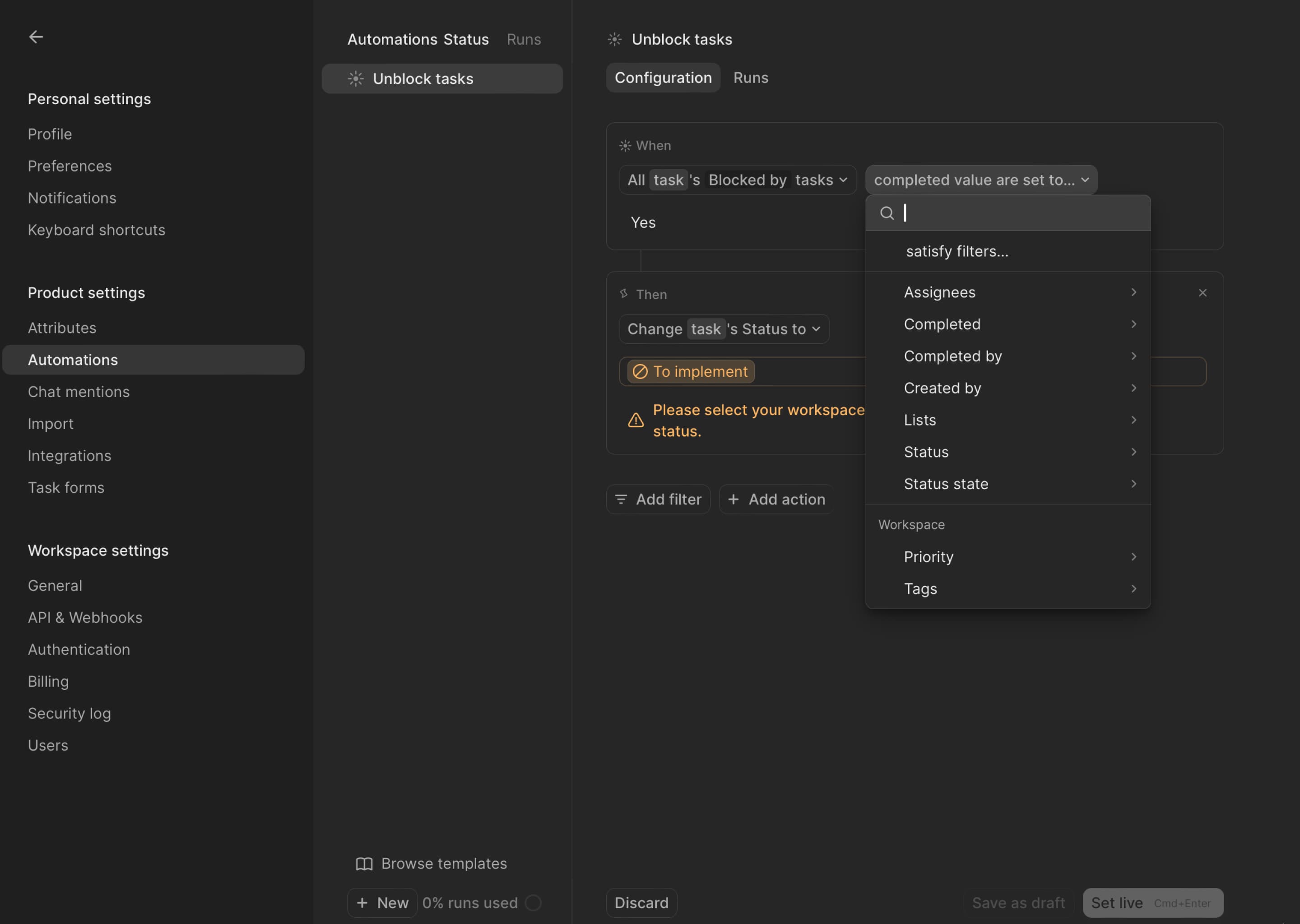 product settings part2